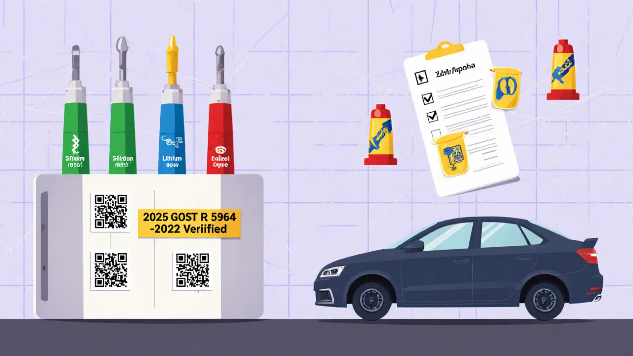 Инструментальный ящик с цветовой классификацией смазок и QR-кодами для проверки