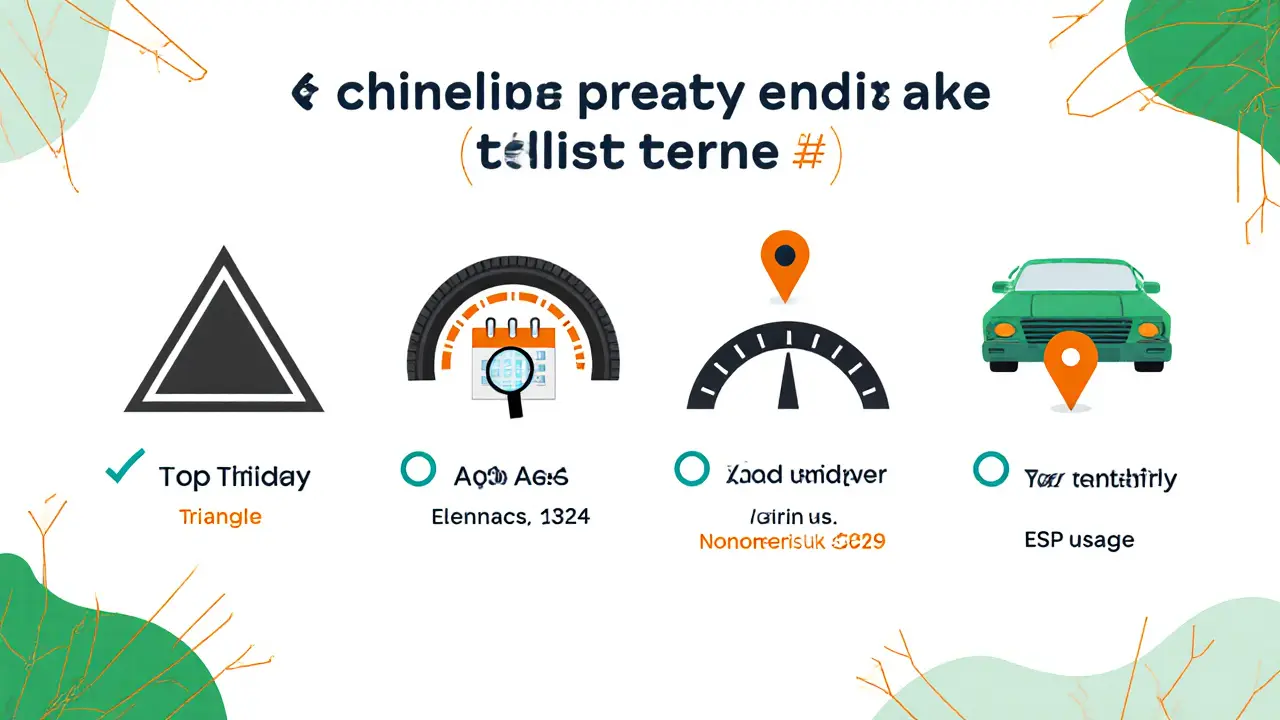 Пять иконок советов по выбору китайских шин: бренды, дата, индексы, регион, ESP