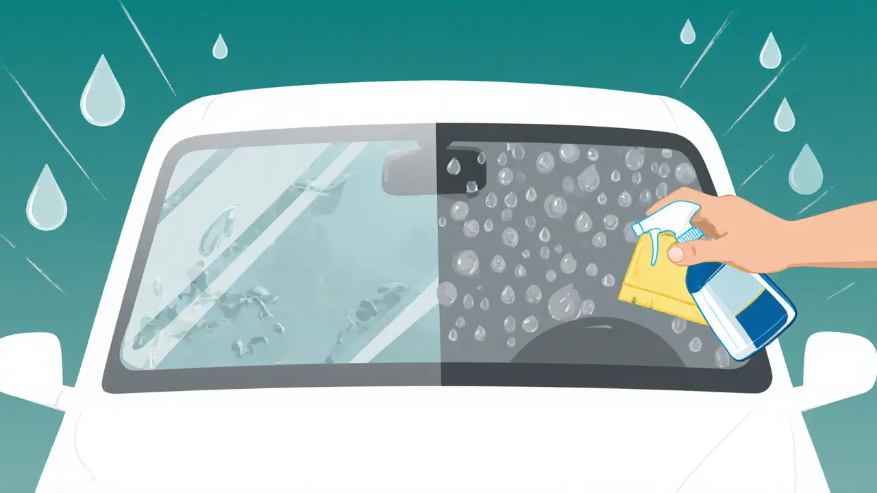 Сравнение грязного и чистого стекла: размазанная вода и идеально сухая поверхность.