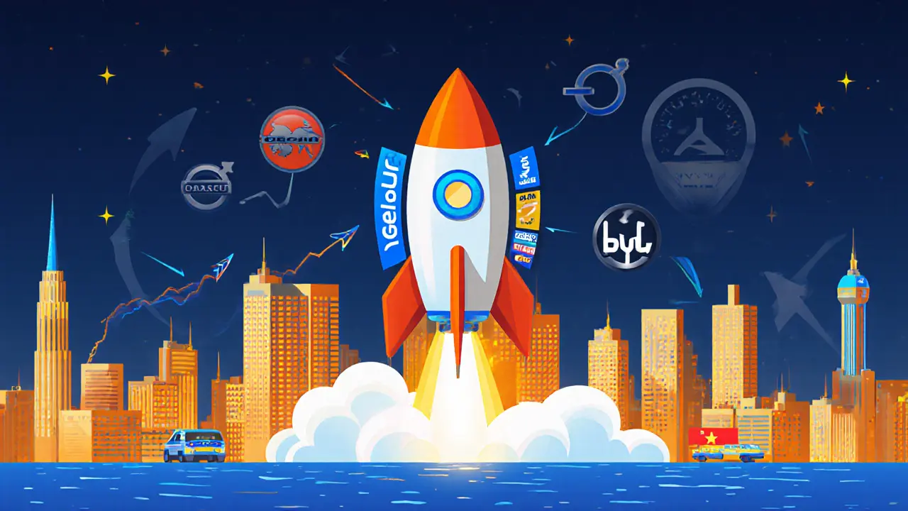 Ракета Geely с брендами Volvo, Polestar, Zeekr, запускается из Китая с ростом