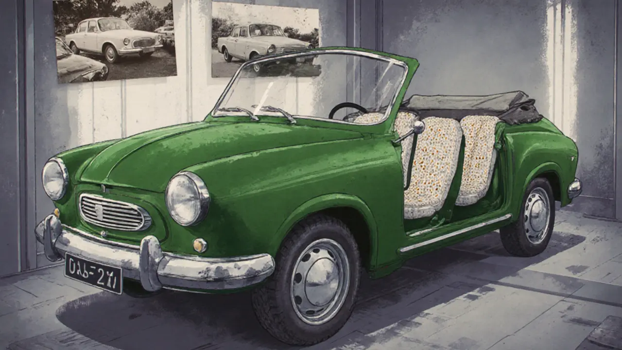 Восстановленный ГАЗ-21 в оригинальном цвете стоит в покрасочной камере, салон в стиле 1960-х.