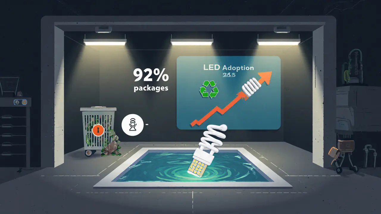 Умный гараж 2025 года: светодиоды с датчиками, безопасная подсветка ямы и утилизация ртутных ламп.