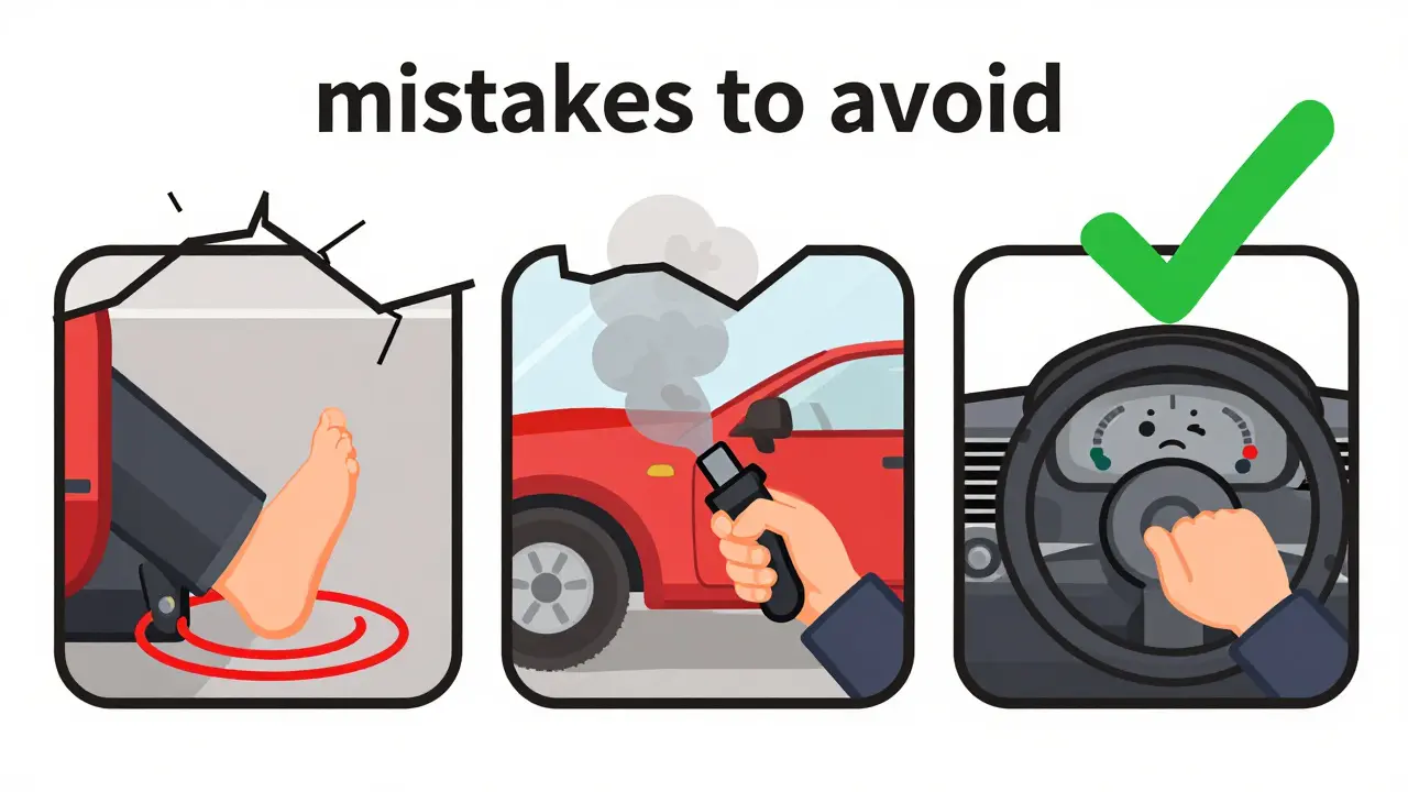 Три ошибки при трогании: нога на сцеплении, слишком много газа и заглохший двигатель.