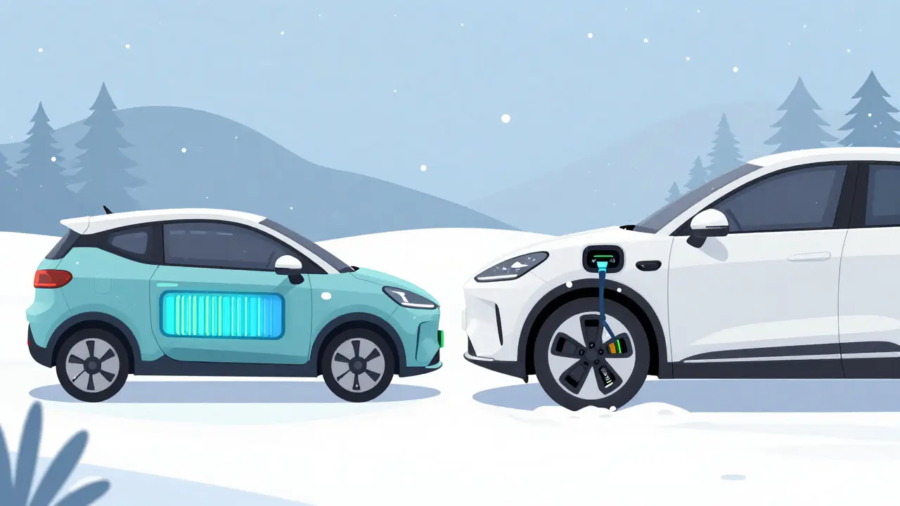 Водородный прототип NAMI Hydrogen и электромобиль на зимней дороге — сравнение автономности в холоде.