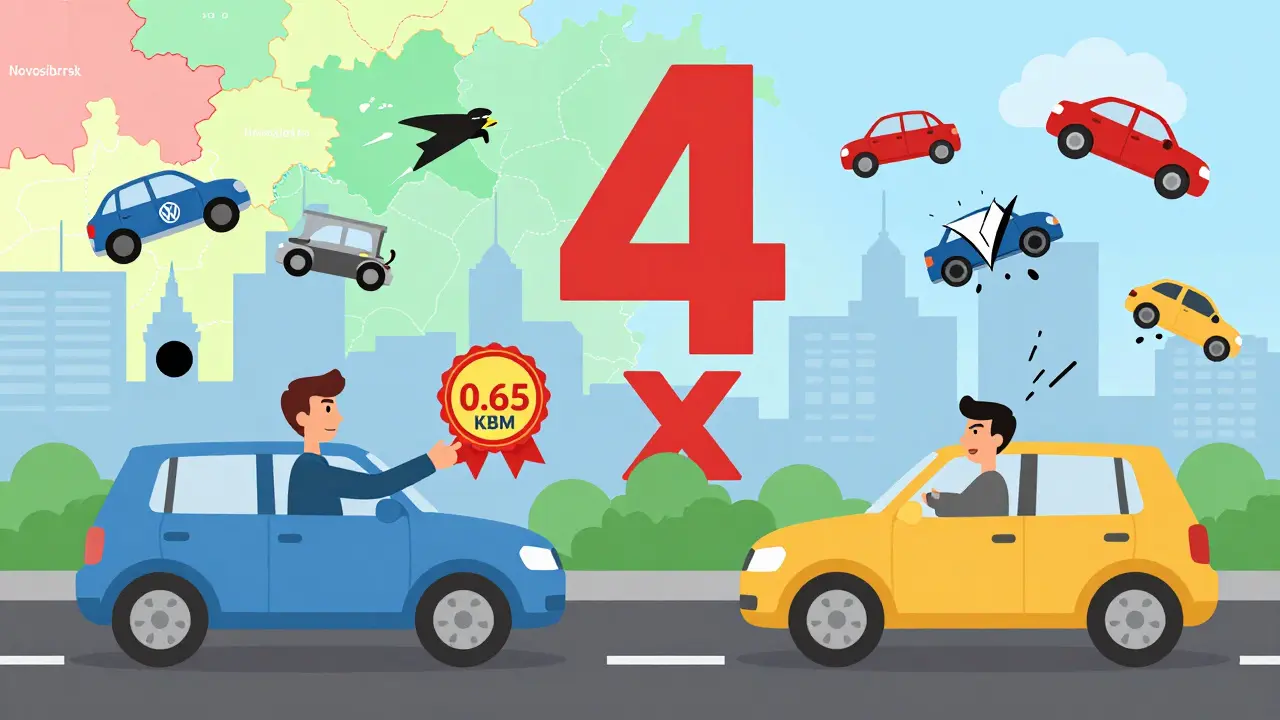 Два водителя: один с выгодной скидкой, другой — с в четыре раза дороже страховкой из-за аварий и марки машины.