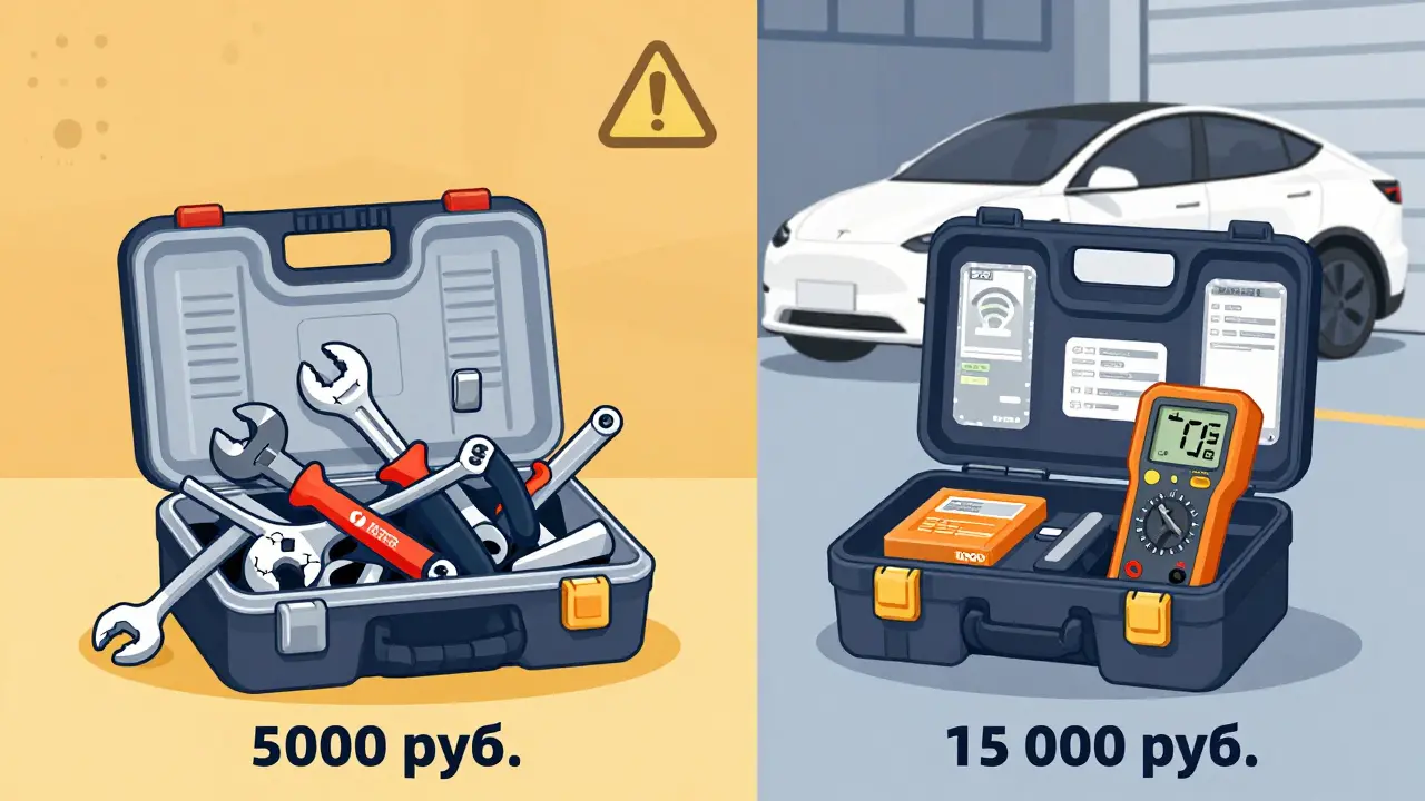 Сравнение дешевого и качественного набора инструментов для автомобилей, включая электромобиль