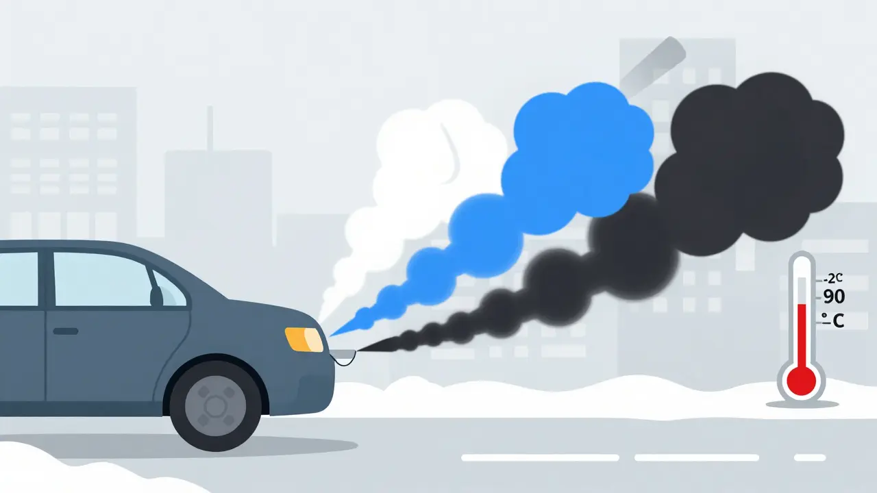 Диагностика двигателя по дыму выхлопа: белый, черный, синий - что значит каждый цвет