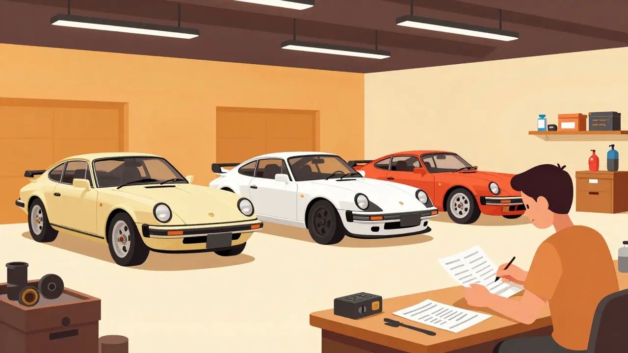 Гараж коллекционера с восстановленными классическими авто