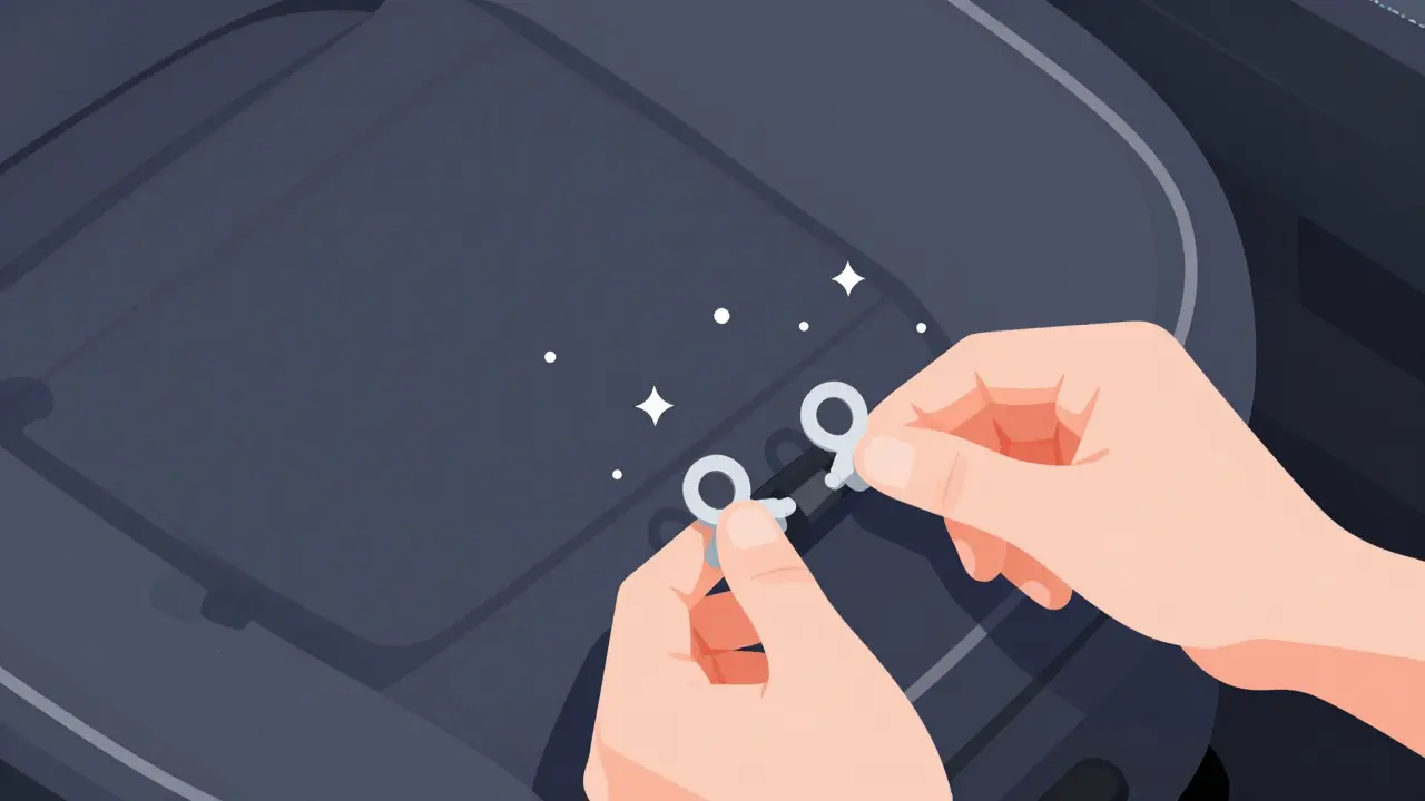 Процесс установки авточехлов с использованием пластиковых крючков