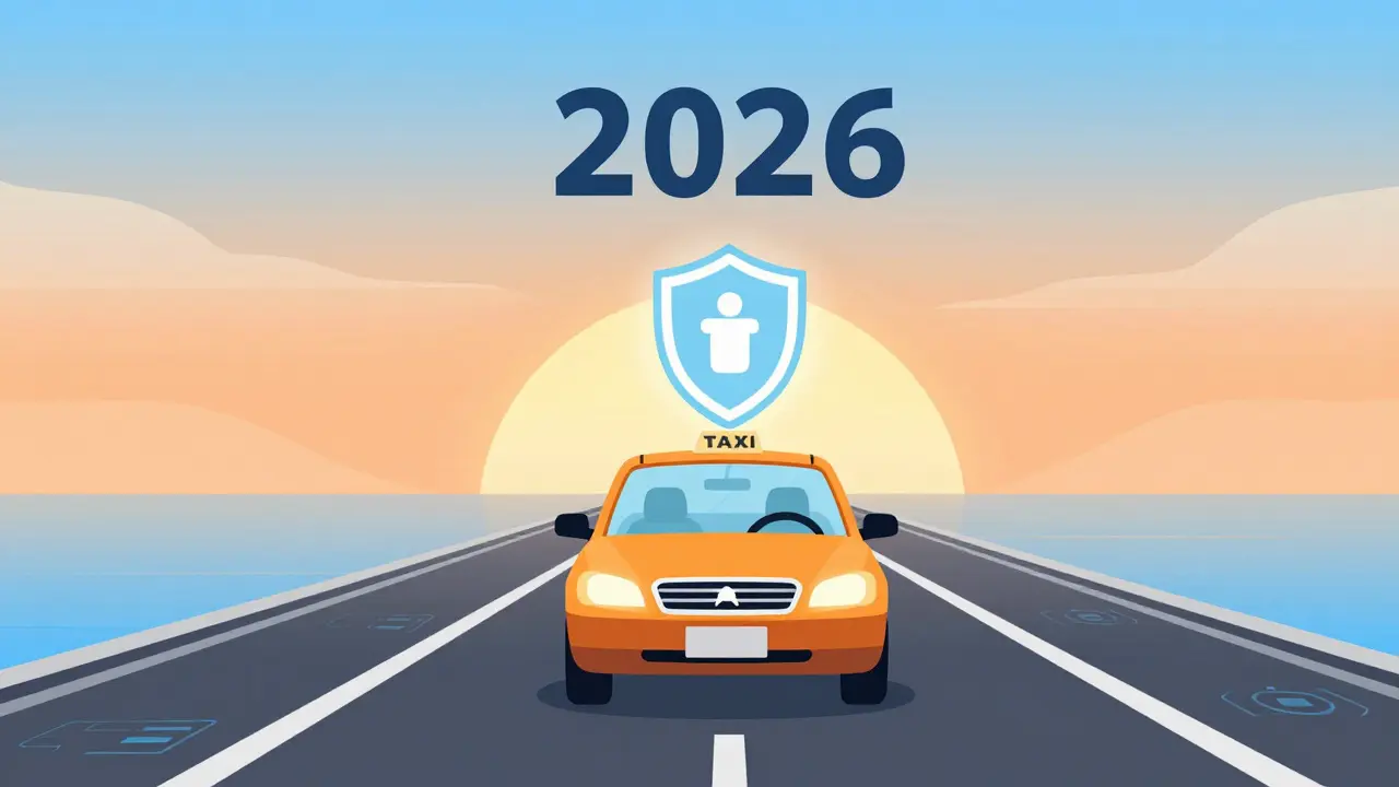 Водитель смотрит в будущее с оптимизмом на дороге