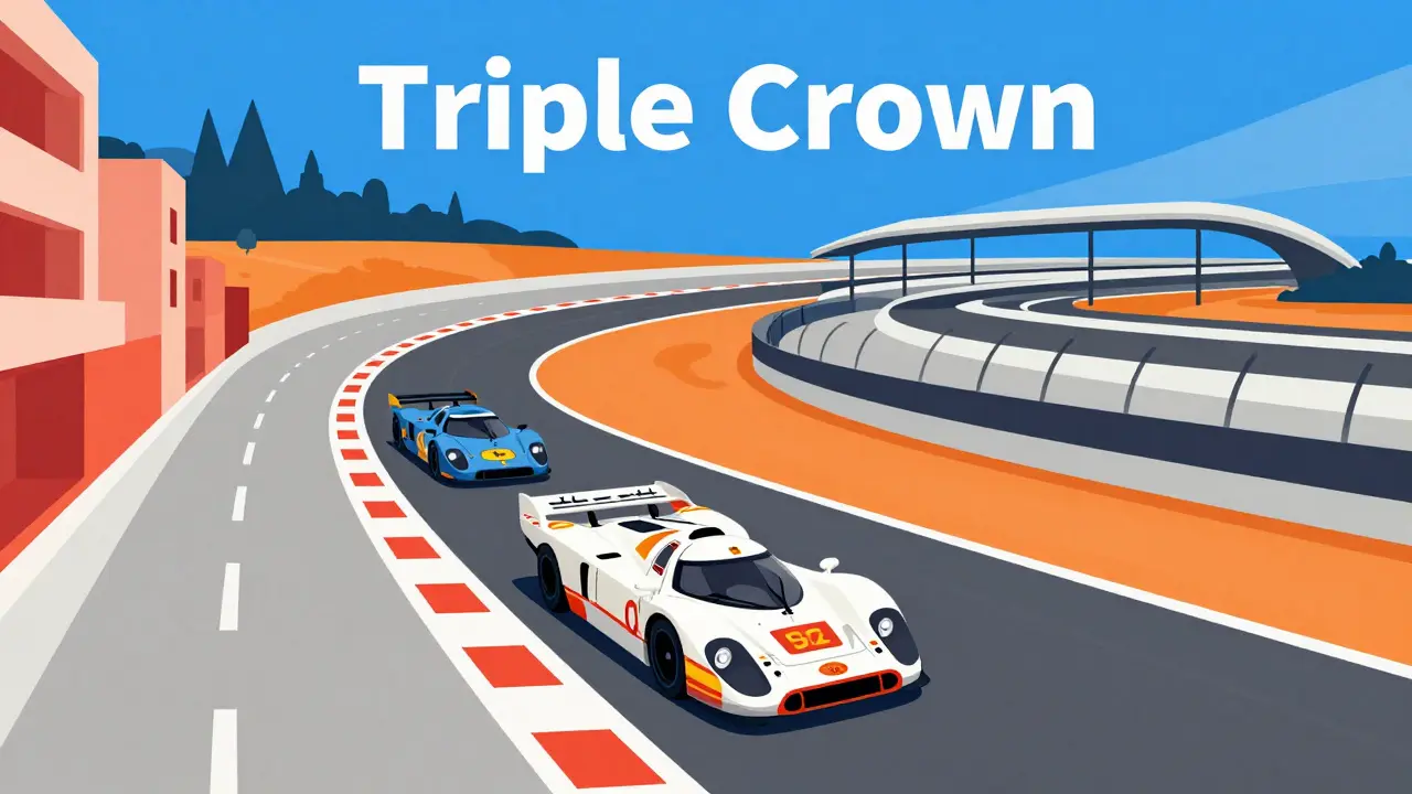 Композиция из трех легендарных гоночных трасс: Монте-Карло, Ле-Ман и Индианаполис