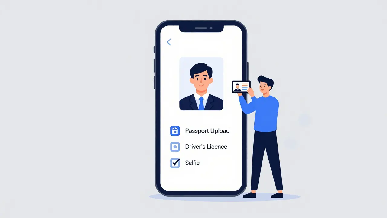 Процесс регистрации в приложении каршеринга с загрузкой документов
