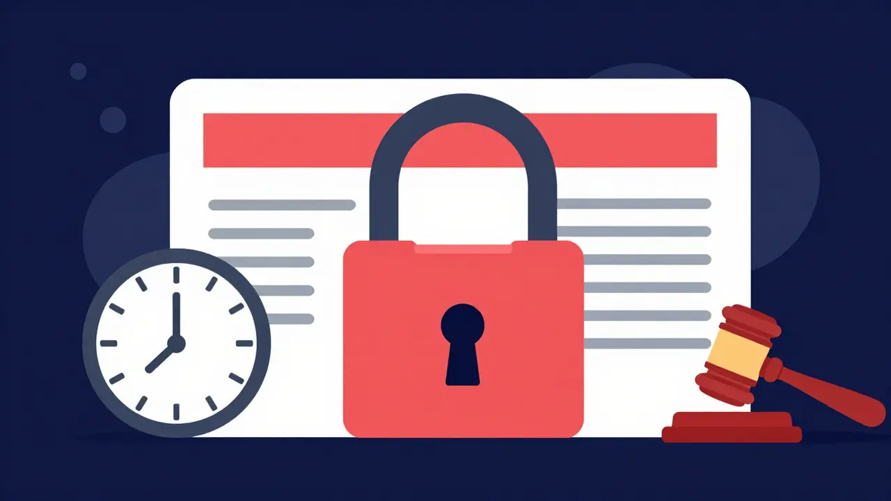 Символическое изображение лишения водительских прав с замком и судейским молотком