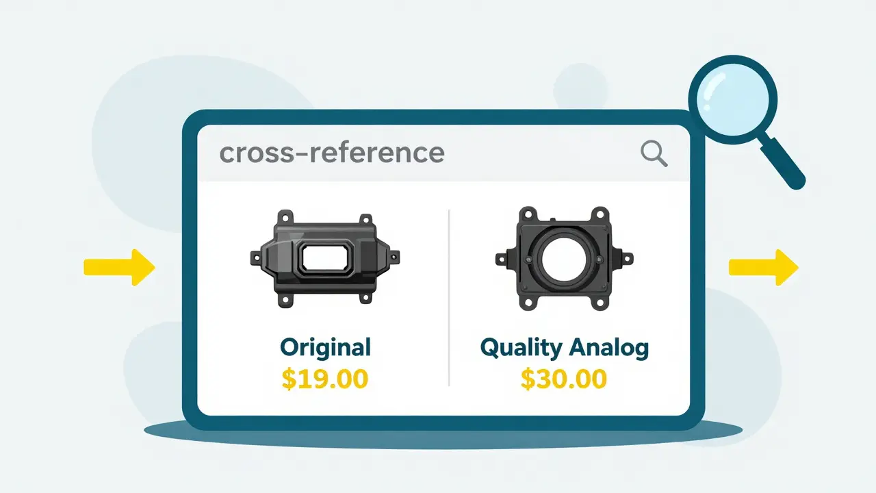 Сравнение оригинальной детали и качественного аналога на экране монитора