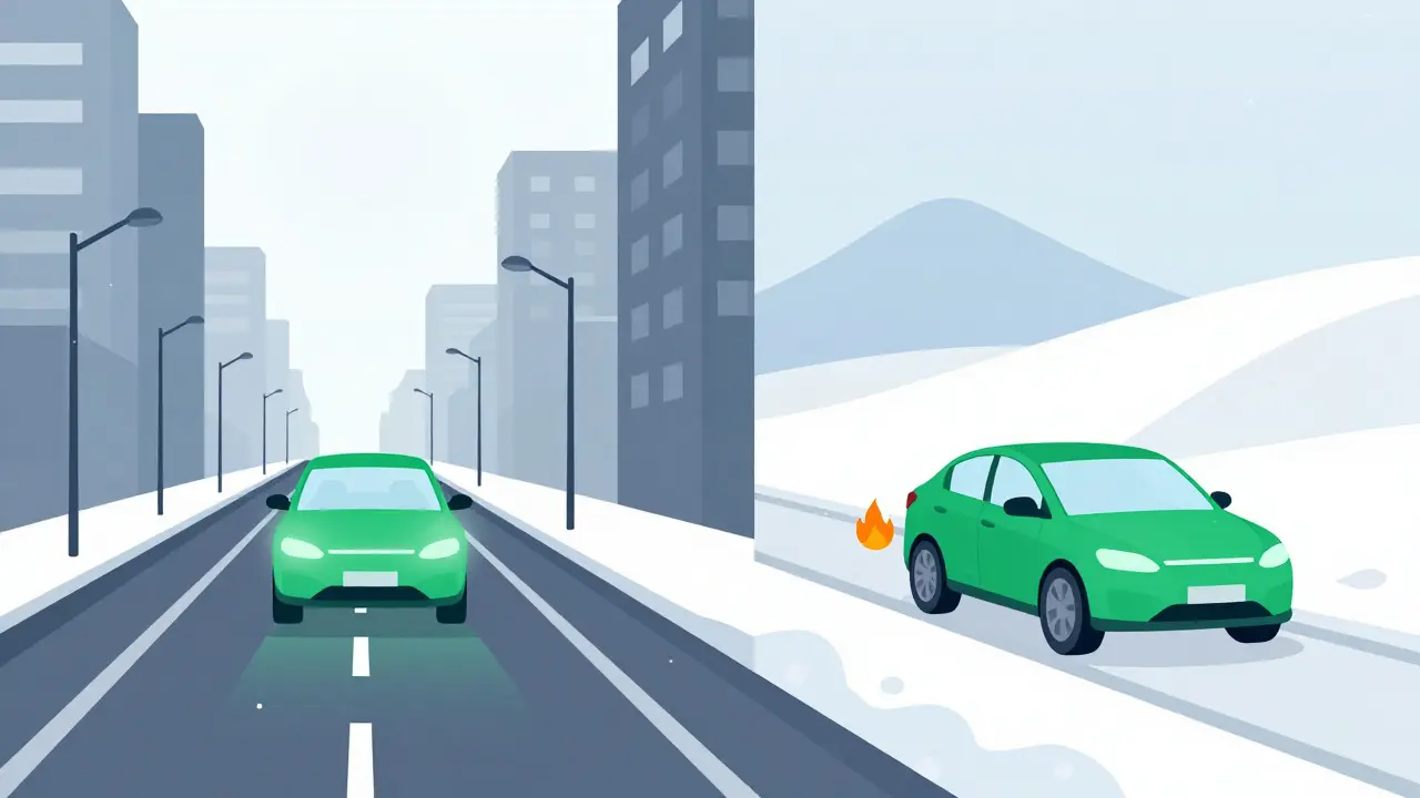 Сравнение работы гибридного авто в городе и в зимних условиях