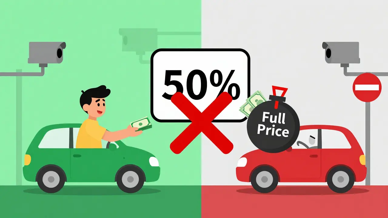 Иллюстрация отмены скидки 50% на оплату штрафов
